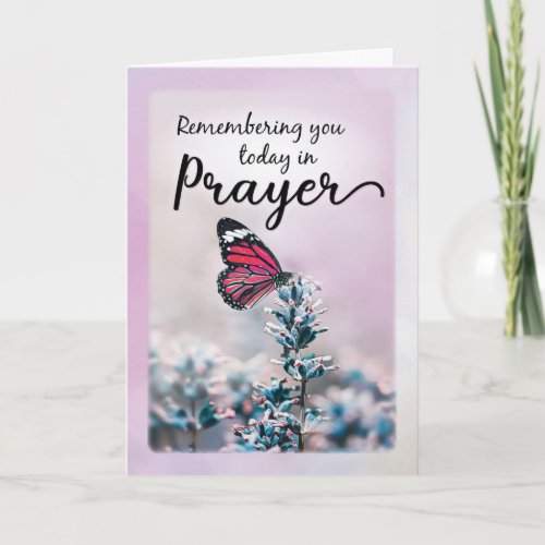 Remembering you in Prayer with Floral Wreath Card