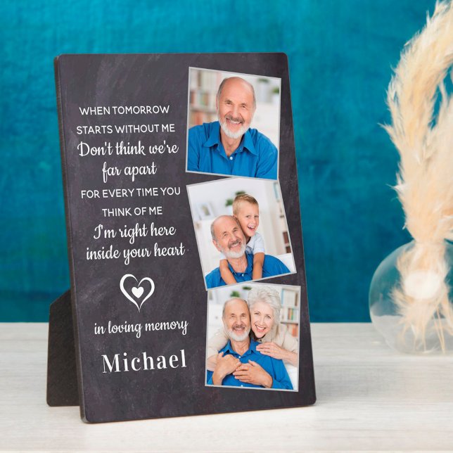 Remembrance 3 Photo Family Loss Memorial Plaque (Creator Uploaded)