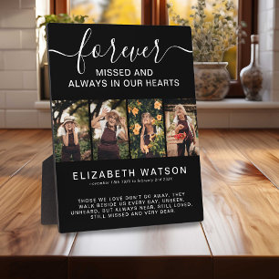 Remembrance 4 Photo Collage Forever in Our Hearts Plaque