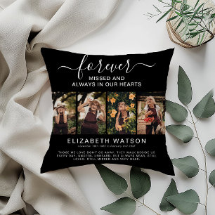 Remembrance 4 Photo Collage Forever in Our Hearts Throw Pillow