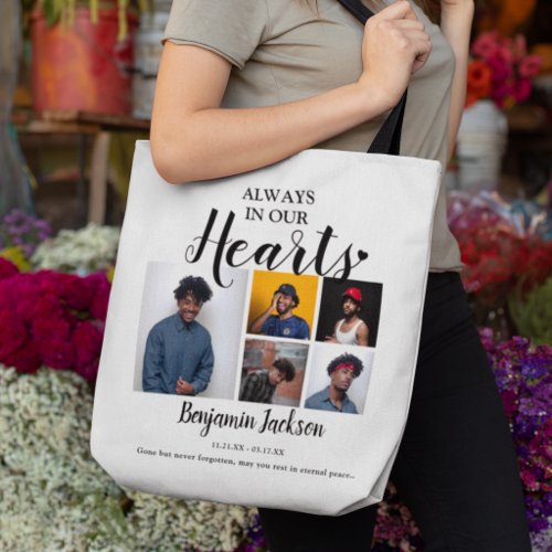 Remembrance 6 Photo Memorial Personalized Gift Tote Bag