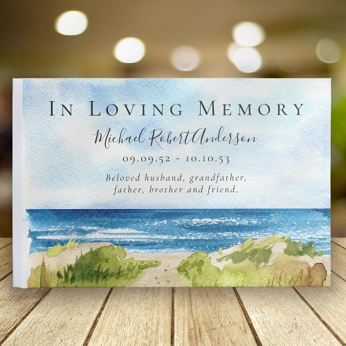 Remembrance Beach Ocean Memorial Funeral  Guest Book