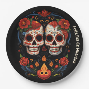 🌹Remembrance Blooms: Dia de Muertos Tribute 🌹 Paper Plates