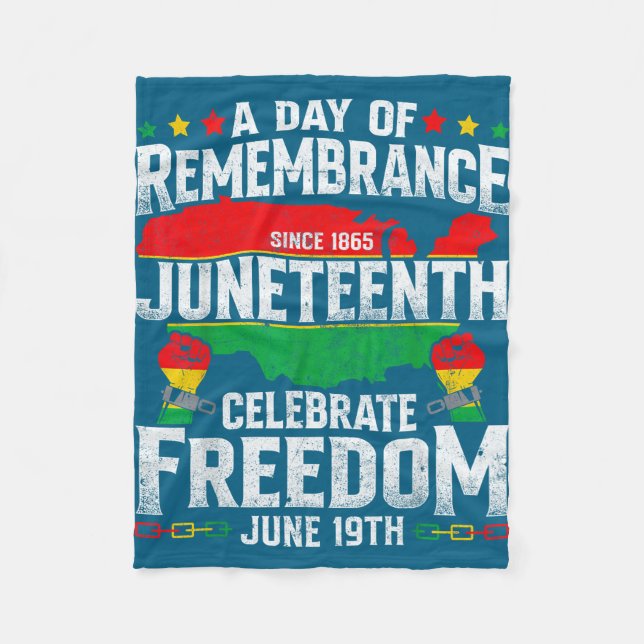 Remembrance celebrate freedom juneteenth black fleece blanket (Front)