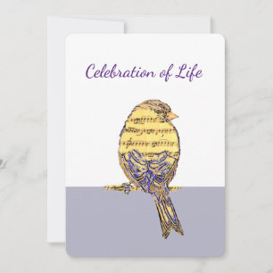Remembrance Celebration Life Music Bird Musician Invitation