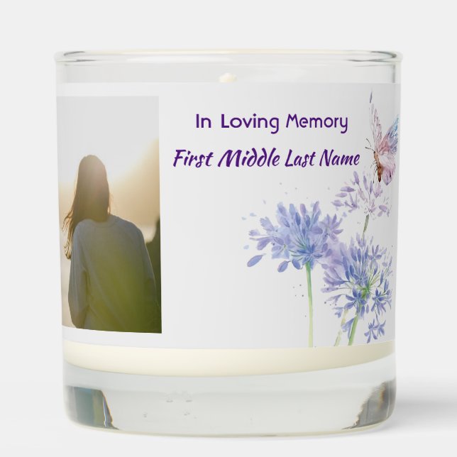 Remembrance Christian Memorial Keepsake Butterfly Scented Candle (Back)