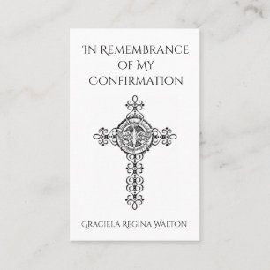 Remembrance Confirmation Cross Dove Holy Card -