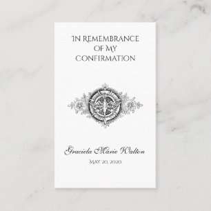 Remembrance Confirmation Gold Dove Cross Lily Business Card