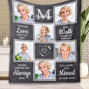 Remembrance Custom Photo Collage Unique Memorial Fleece Blanket
