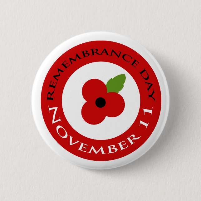 Remembrance Day - Badge Button (Front)