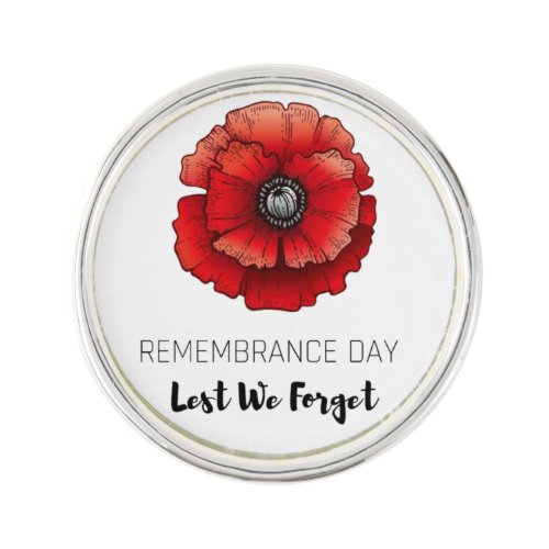 Remembrance Day Lest We Forget Lapel Pin