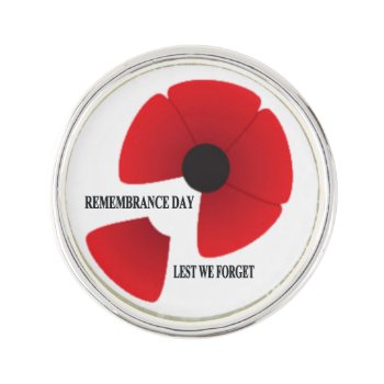 Remembrance Day Lest We Forget Lapel Pin by ZazzleHolidays at Zazzle