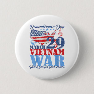 Remembrance Day March 29 Vietnam War Us Army Veter Button