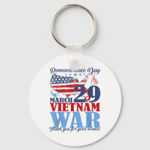 Remembrance Day March 29 Vietnam War Veteran Keychain