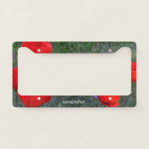 Remembrance Day-Red Poppies License Plate Frame
