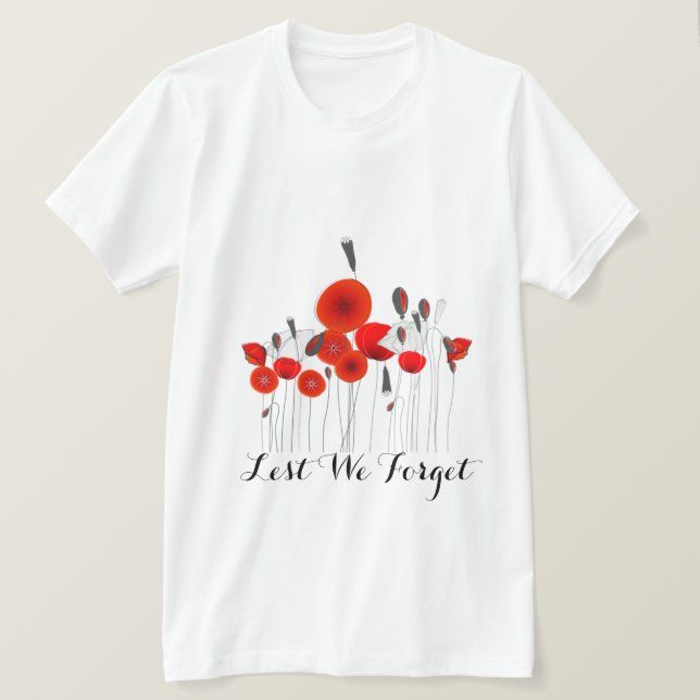 Remembrance Day Red Poppy T-Shirt (Design Front)