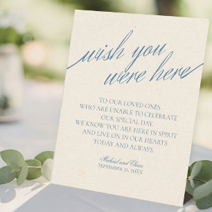 Remembrance Dusty Blue In Loving Memory Wedding Pedestal Sign