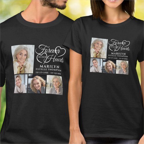 Remembrance FOREVER IN OUR HEARTS 4 Photo Memorial T_Shirt