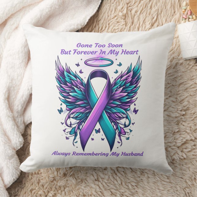 Remembrance Forever In Our Hearts Suicide Memory  Throw Pillow (Blanket)