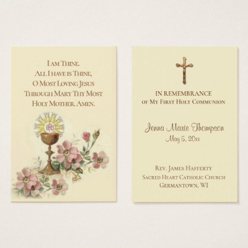 Remembrance Holy Card Chalice First Holy Communion