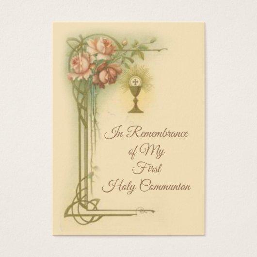 Remembrance Holy Card Chalice First Holy Communion (Front)