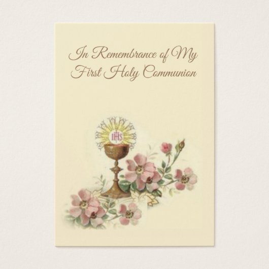 Remembrance Holy Card Chalice First Holy Communion (Front)