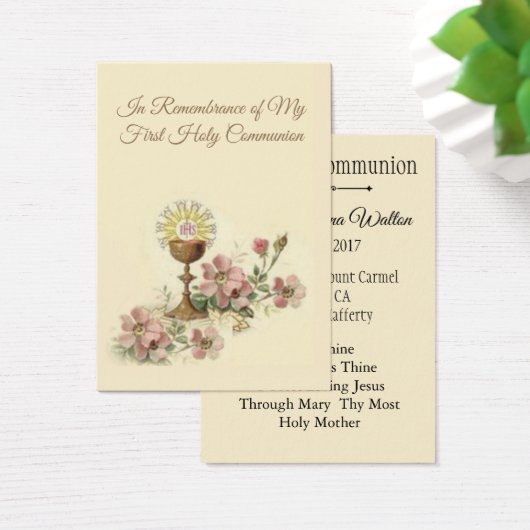 Remembrance Holy Card Chalice First Holy Communion (Desk)