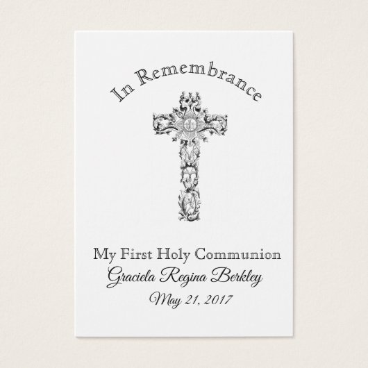 Remembrance Holy Card Child First Holy Communion (Front)