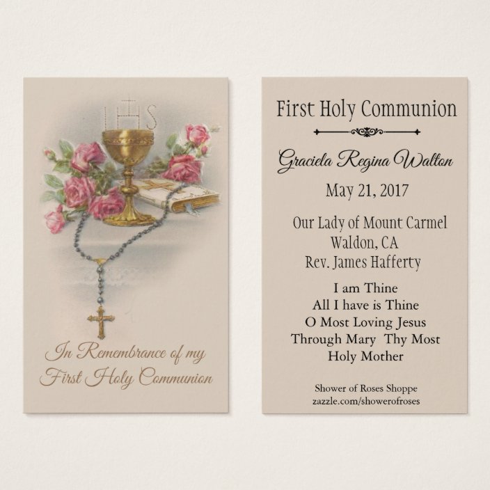 Remembrance Holy Card For First Holy Communion Zazzle.com Remembrance Holy Card For First Holy Communion Zazzle.com