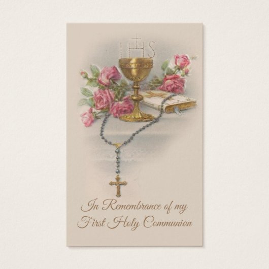 Remembrance Holy Card for First Holy Communion (Front)