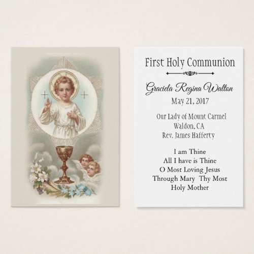 Remembrance Holy Card Jesus First Holy Communion