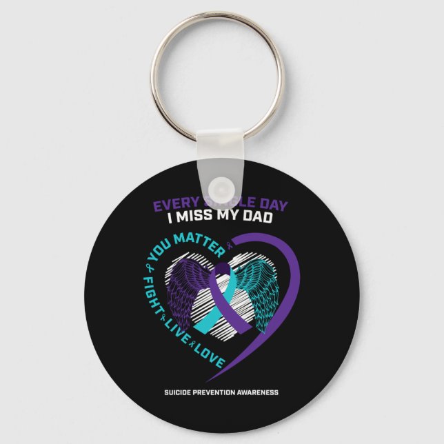 Remembrance In Memory Of Dad Suicide Prevention Keychain (Front)