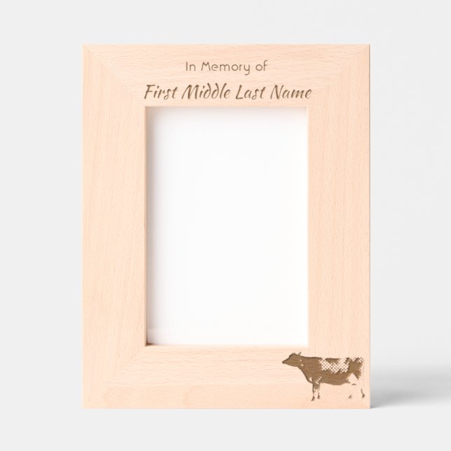 Remembrance Keepsake Cattle Farm Landscape Engraved Frames (Front)