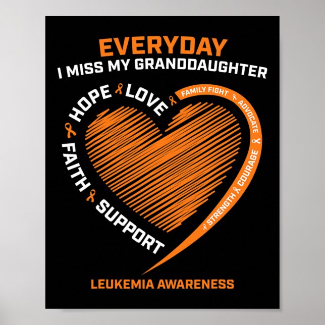 Remembrance Loving Memory Granddaughter Leukemia A Poster (Front)