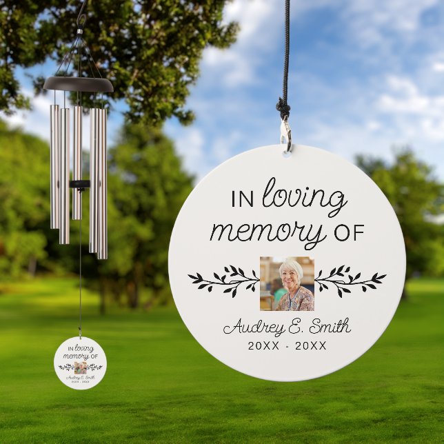 Remembrance Loving Memory Keepsake Photo Wind Chime (Outdoor)