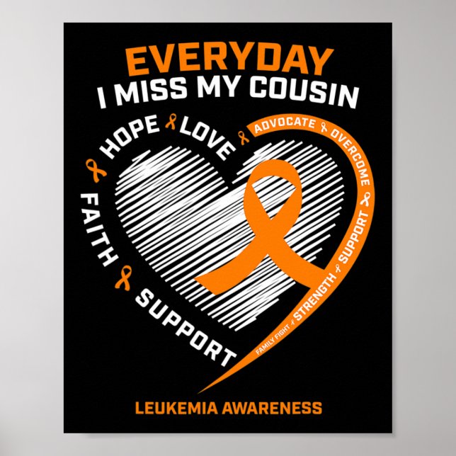 Remembrance Loving Memory Of My Cousin Leukemia Aw Poster (Front)