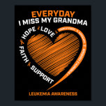 Remembrance Loving Memory Of My Grandma Leukemia A Poster<br><div class="desc">Remembrance Loving Memory Of My Grandma Leukemia Awareness</div>
