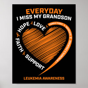 Remembrance Loving Memory Of My Grandson Leukemia Poster