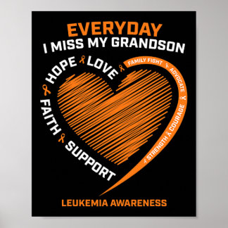Remembrance Loving Memory Of My Grandson Leukemia  Poster