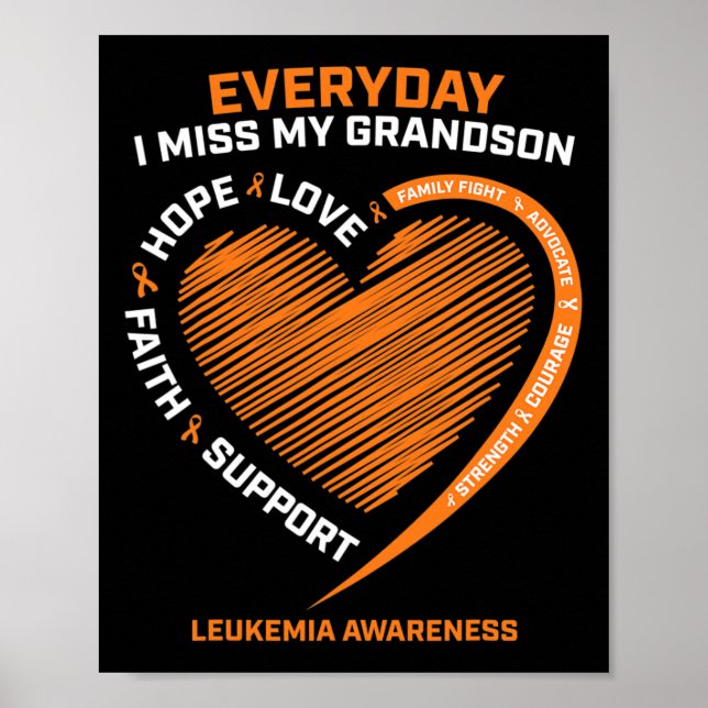 Remembrance Loving Memory Of My Grandson Leukemia  Poster (Front)