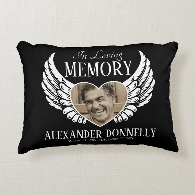Remembrance Memorial Photo Accent Pillow (Front)
