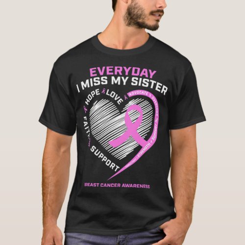 Remembrance Memory Sister Breast Cancer basketball T_Shirt