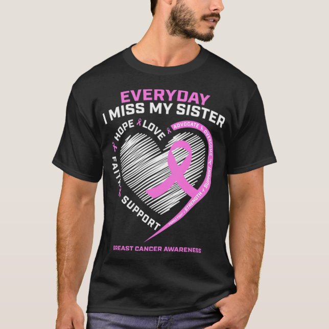 Remembrance Memory Sister Breast Cancer basketball T-Shirt (Front)