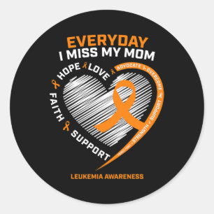 Remembrance Mother Loving Memory Of Mom Leukemia A Classic Round Sticker