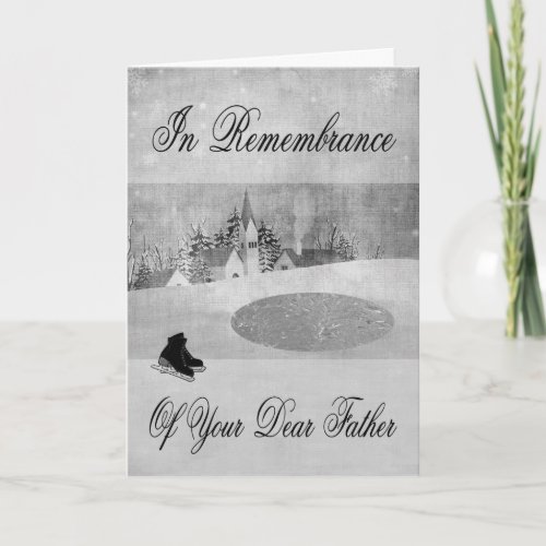 Remembrance Of Father At Christmas Greeting Card