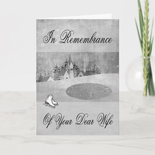 Remembrance Of Wife At Christmas greeting card