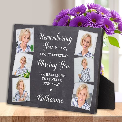 Remembrance Personalized 6 Photo Collage Memorial  Plaque