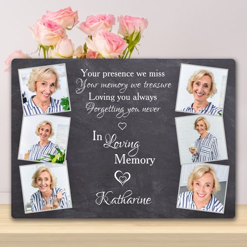  Remembrance Personalized 6 Photo In Loving Memory Plaque