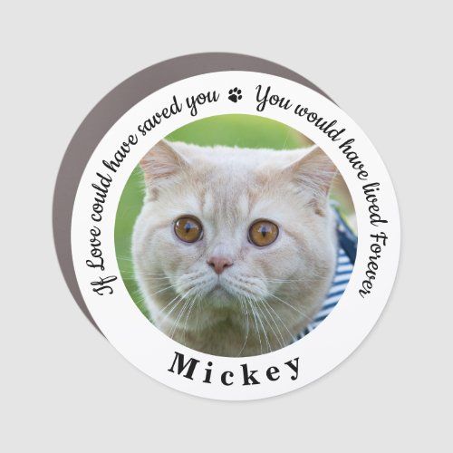 Remembrance Personalized Cat Photo Pet Memorial Car Magnet