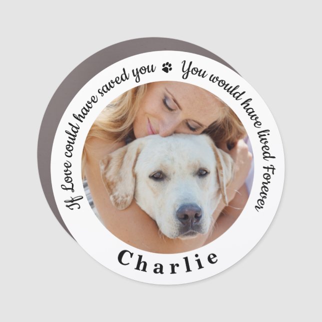 Remembrance Personalized Dog Photo Pet Memorial Car Magnet (Front)